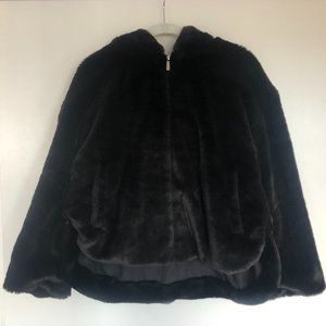 Cuddly Faux-Fur Hooded Zip-Up